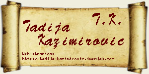 Tadija Kazimirović vizit kartica